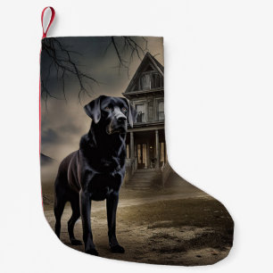 Black Labrador Halloween Scary Small Christmas Stocking