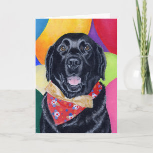 Black Labrador Happy Birthay Painting Card