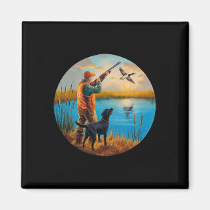 Black Labrador Hunting Lab. Hunting Goose Waterfow Magnet