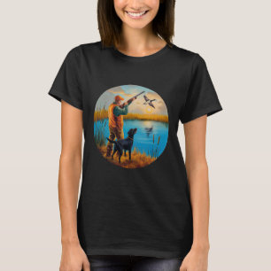 Black Labrador Hunting Lab. Hunting Goose Waterfow T-Shirt