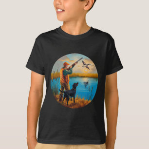 Black Labrador Hunting Lab. Hunting Goose Waterfow T-Shirt