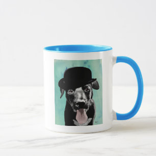 Black Labrador in Bowler Hat Mug