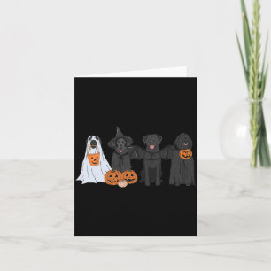 Black Labrador In Ghost Halloween Costume Ghost Card