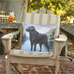 Black Labrador Lake Cushion