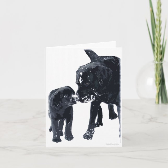 Black Labrador Love - Christmas Card (Front)