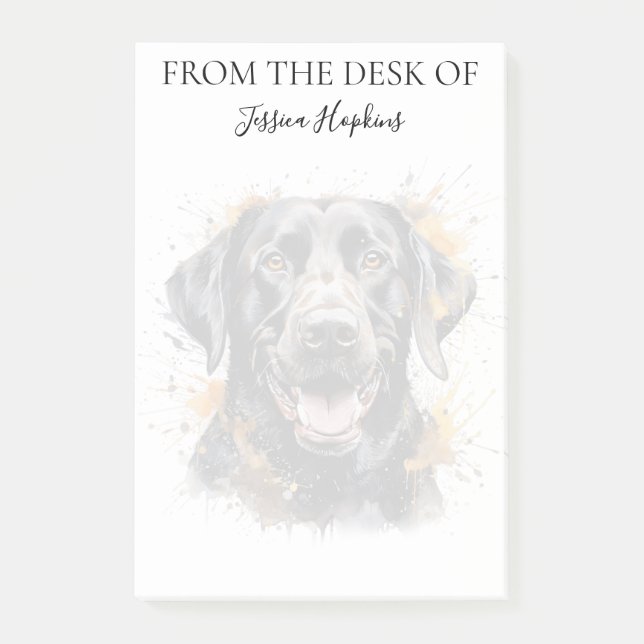 Black Labrador Lover Monogrammed Dog Post-it Notes (Front)