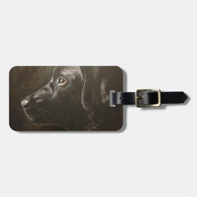 Black Labrador Luggage Tag (Front Horizontal)