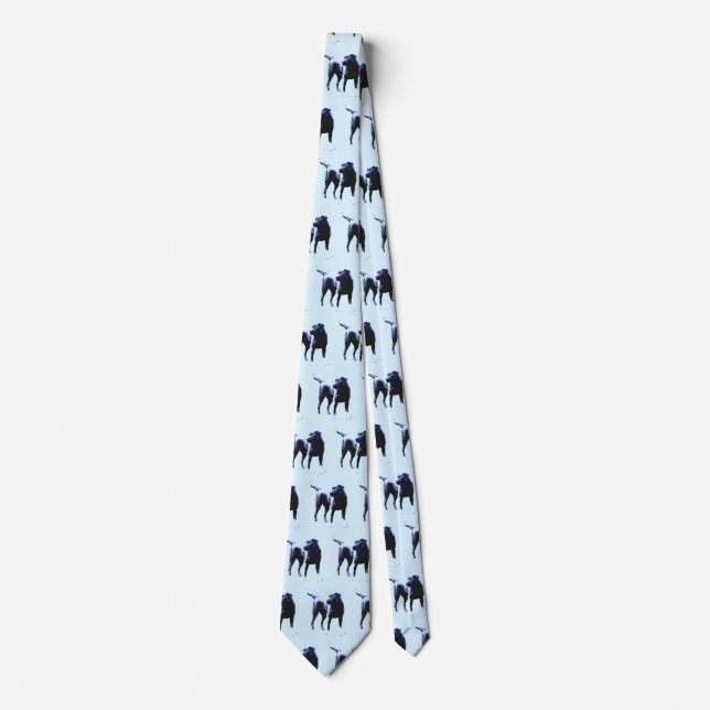 Black Labrador on blue BG Tie (Front)