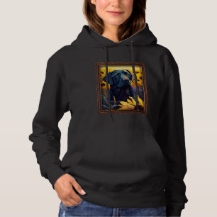 Black Labrador Painting Sunflower Flower Mom Women Hoodie