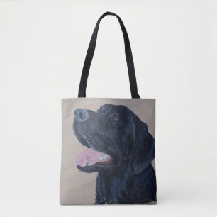 Black Labrador Painting Tote Bag