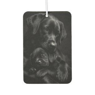 Black Labrador, parent and child, Hug of love Car Air Freshener