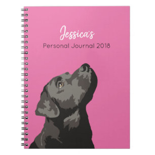 Black Labrador Personalised Journal Notebook