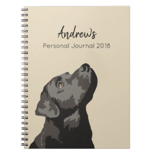 Black Labrador Personalised Journal Notebook