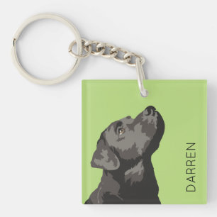 Black Labrador Personalised Key Ring Chain