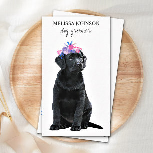 Black Labrador Pet Business Dog Groomer Business Card