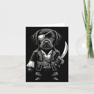 Black Labrador Pirate Dog Halloween Party T-Shirt1 Card