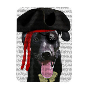 Black Labrador Pirate Magnet