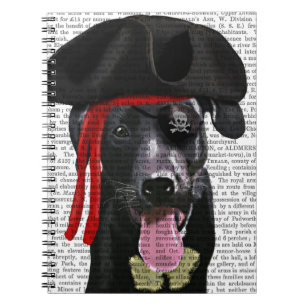 Black Labrador Pirate Spiral Notebook
