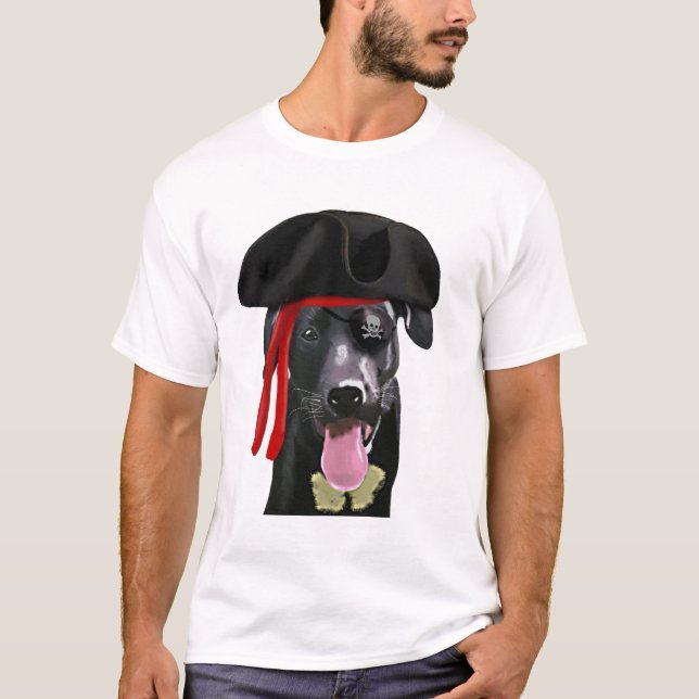 Black Labrador Pirate T-Shirt (Front)
