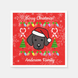 Black Labrador Puppy Christmas Pattern Napkin