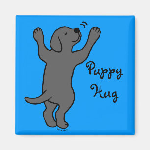 Black Labrador Puppy Hug Magnet