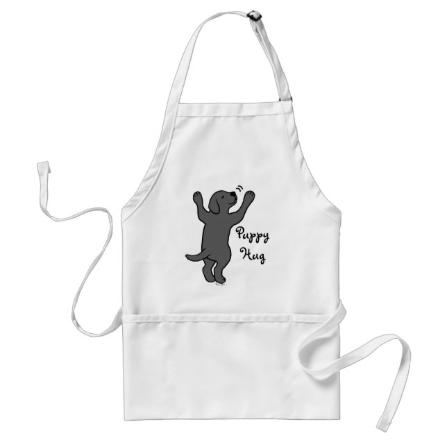 Black Labrador Puppy Hug Standard Apron (Front)
