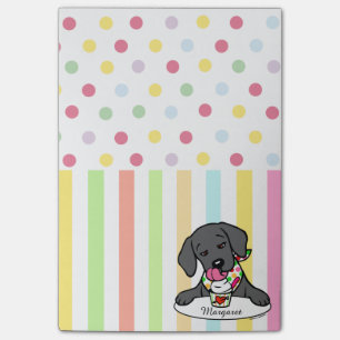Black Labrador Puppy Ice Cream Memo Post-it Notes