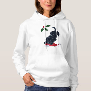 Black Labrador Puppy & Santa Hat Christmas Hoodie
