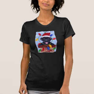 Black Labrador Puppy Santa T-Shirt