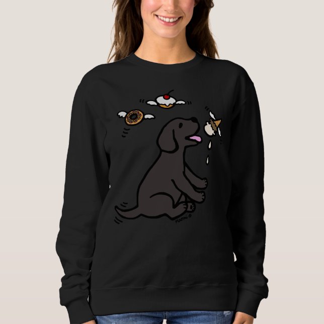 Black Labrador Puppy Sweets Dream Sweatshirt (Front)
