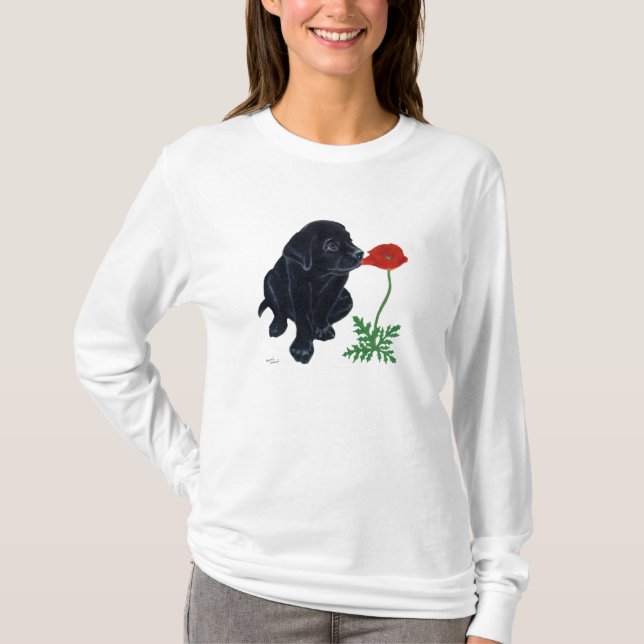 Black Labrador Puppy T-Shirt (Front)