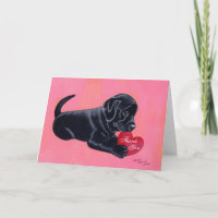 Black Labrador Puppy Thank You Card