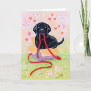 Black Labrador Puppy Thank You Card