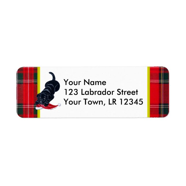 Black Labrador Puppy with Santa Hat Christmas (Front)