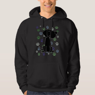 Black Labrador Retriever And Paw Prints Hoodie