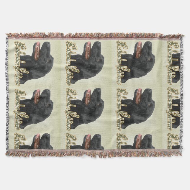 Black Labrador Retriever Art Gifts Throw Blanket (Front)