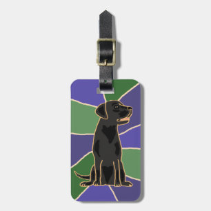 Black Labrador Retriever Art Luggage Tag