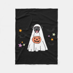 Black Labrador Retriever Boo Ghost Dog Lover Happy Fleece Blanket