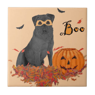 Black Labrador Retriever Boo! Tile
