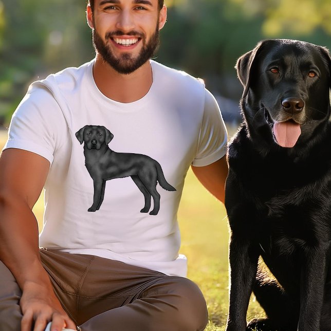 Black Labrador Retriever Cartoon Dog Illustration T-Shirt (Creator Uploaded)