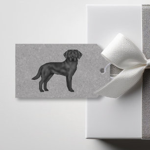 Black Labrador Retriever Cartoon Dog Lover Grey Gift Tags