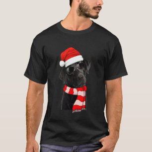 Black Labrador Retriever Christmas Lights Santa Ha T-Shirt