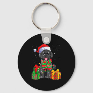 Black Labrador Retriever Christmas Lights Xmas Lab Key Ring