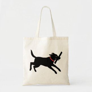Black Labrador Retriever | Cute Black Dog Running Tote Bag
