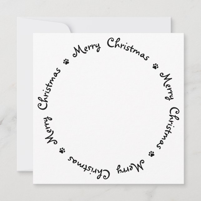 Black Labrador Retriever Cute Merry Christmas Holiday Card (Front)