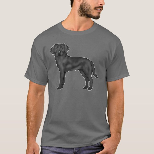 Black Labrador Retriever Dog Black Lab Artwork T-Shirt (Front)