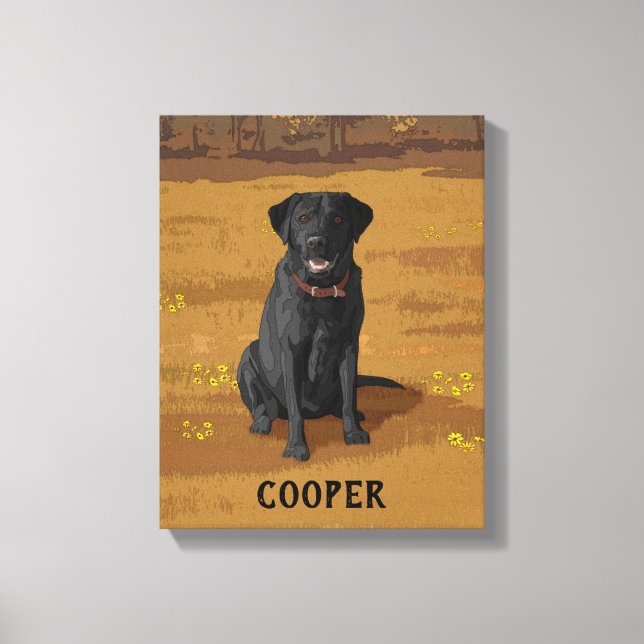 Black Labrador Retriever Dog Lover Gift Canvas Print (Front)