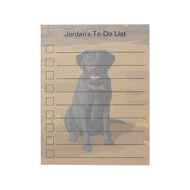 Black Labrador Retriever Dog Lover Gift Notepad (Rotated)