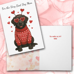 Black Labrador Retriever Dog Make My Tail Wag Mom Holiday Card
