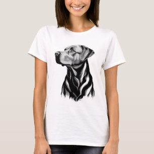 Black Labrador Retriever Dog Mom Sketch T-Shirt